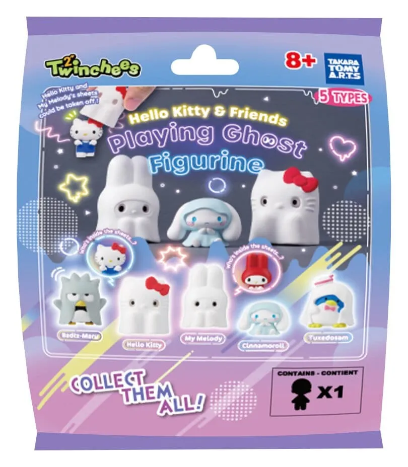 Sanrio Twinchees Mini Figures Hello Kitty & Friends Playing Ghost 5 cm Blind Pack - 1 Unidade Aleatória